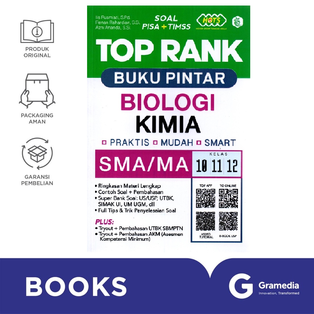 Gramedia Bali - Top Rank Buku Pintar Biologi &amp; Kimia Sma