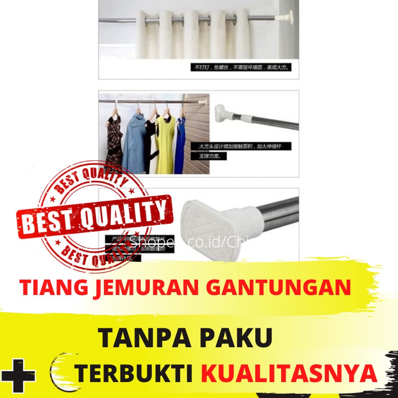 Tiang Jemuran Gantungan Baju 70-120cm Gantungan Stainless Jemuran Baju Flexible CHS0124 | Shopee ...