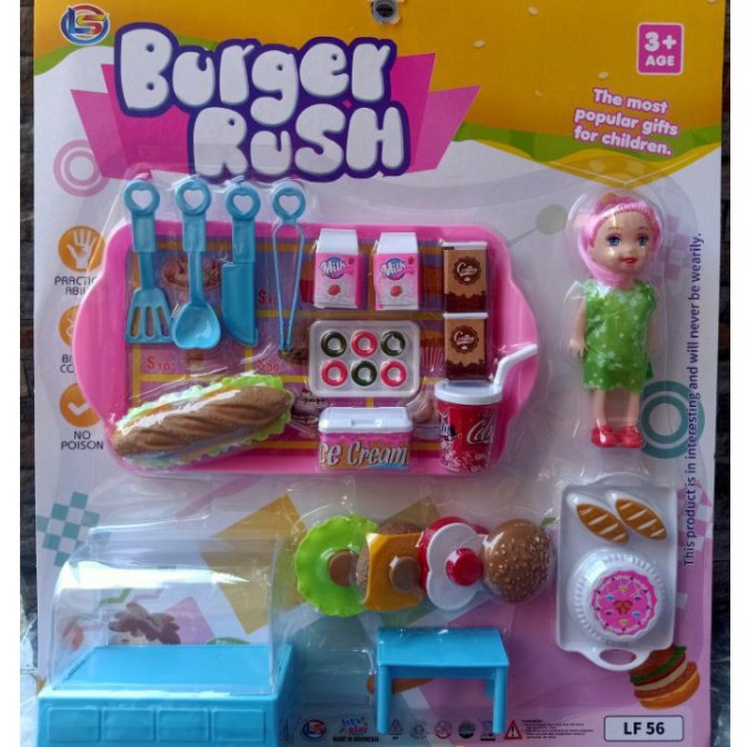 Mainan Anak Masak Masakan Es Krim Burger - Mainan Anak Perempuan Masakan Anak Lengkap Dengan Burger 