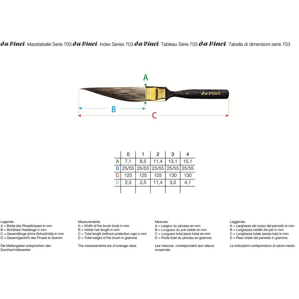 da Vinci Casaneo Sword Brush Series 703