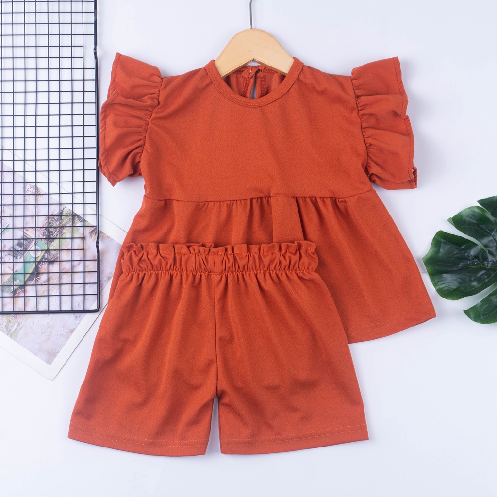 Set Baju Anak Perempuan Lucu / Set RUFFLE Bonia Anak Perempuan / Setelan Baju Anak Perempuan HARIAN MURAH MERIAH