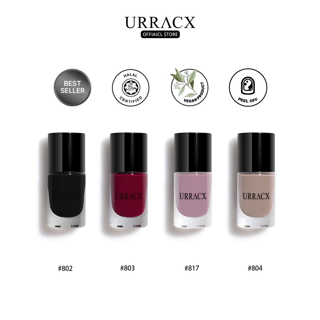 （COD）URRACX KUTEK/Kutek Peel Off /KUTEK HALAL/KUTEK Halal Muslimah Nail polish