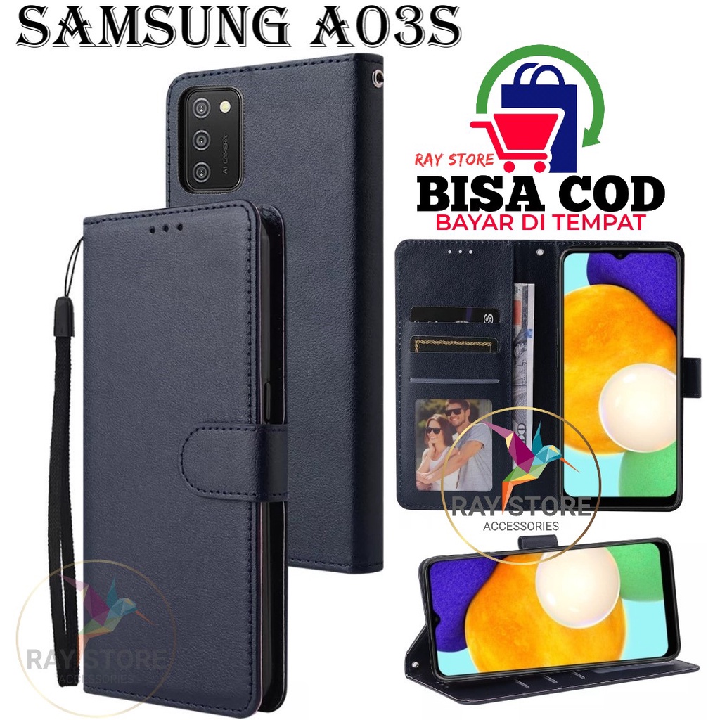 SAMSUNG A03S  FLIP LEATHER CASE PREMIUM-FLIP WALLET CASE UNTUK SAMSUNG A03S