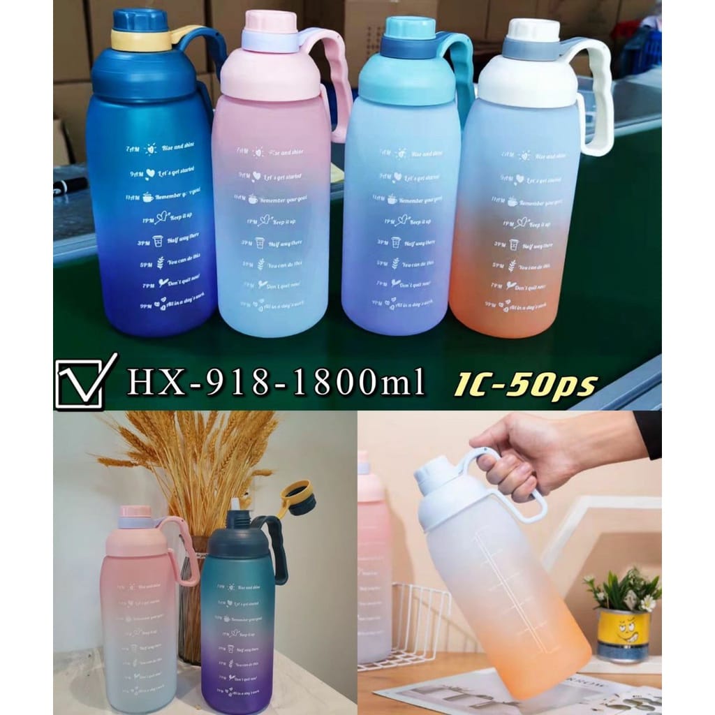 Termurah BOTOL MINUM TRITAN TIME RAINBOW HOOK 1.8 LITER KOREA VIRAL