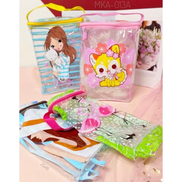 tas komestik make up pouch mika tinggi waterproof tas shampoo panda bee lebah make up bag travel