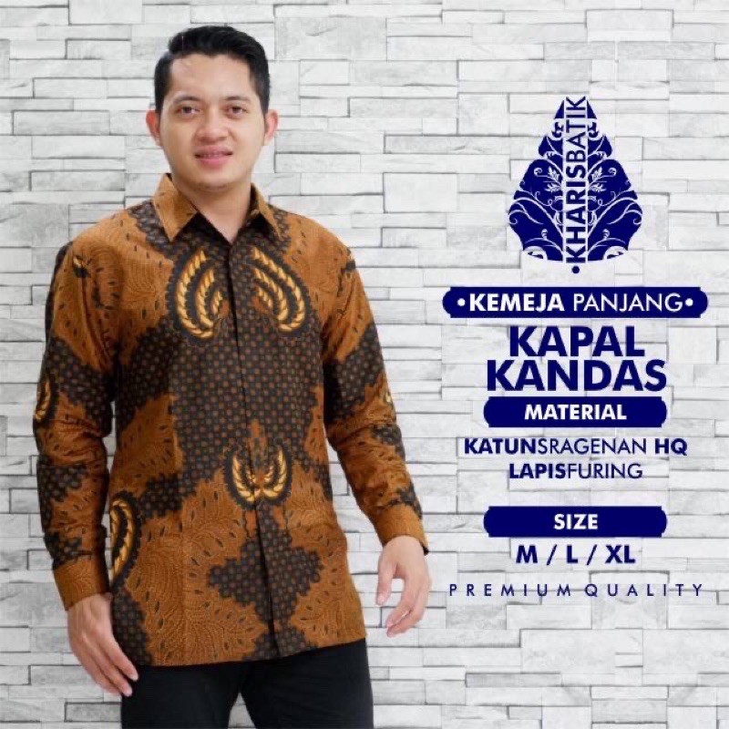 KAPAL KANDAS Kemeja Batik Full Furing Katun Halus Size S-XXL High Quality