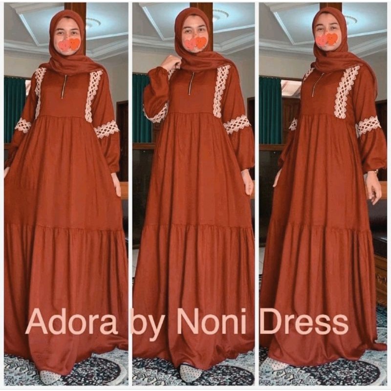 Gamis Sutena Matt Rayon Santung Fashion Wanita Busana Muslim Terbaru