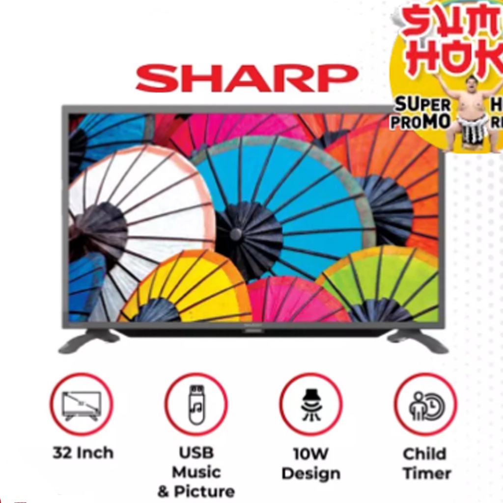 TV SHARP 32 inch DIGITAL (TERBARU TIPE 2T-C32DD1i-TT ) AQUOS HD TELEVISI DVB T2 JERNIH AWET GARANSI 5 TAHUN 32&quot; tipi   (BACA DESKRIPSI)