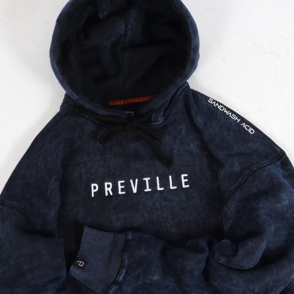 HOODIE  PREVILLE SANDWASH ACID NAVY JAKET HOODIE PRIA WANITA PREMIUM HOODIE HITAM MOTIF HOODIE MURAH BANDUNG