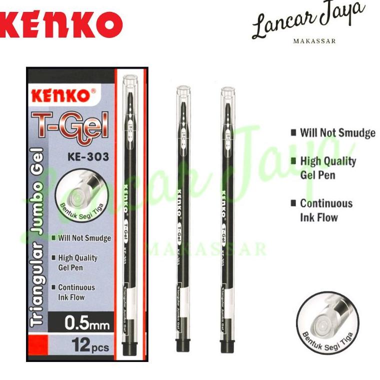 

(T7S5) Pulpen gel kenko KE-303 T-gel ( 12 pcs ) //Ready@melimpah