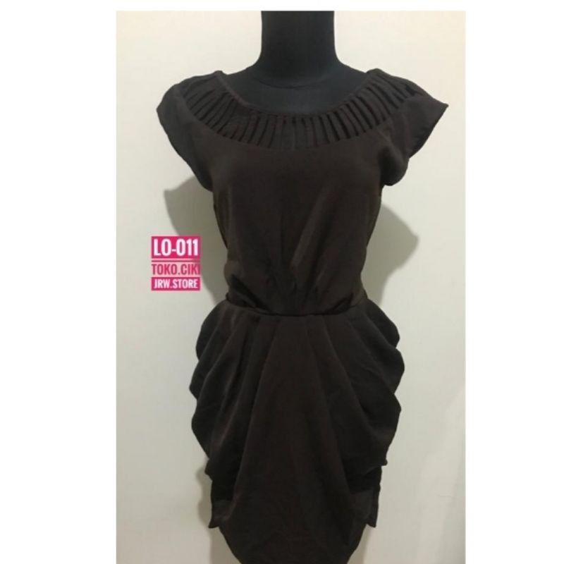 ~NEW~MINI DRESS PARTY CASUAL TERUSAN PENDEK WANITA COKLAT (LO-011)
