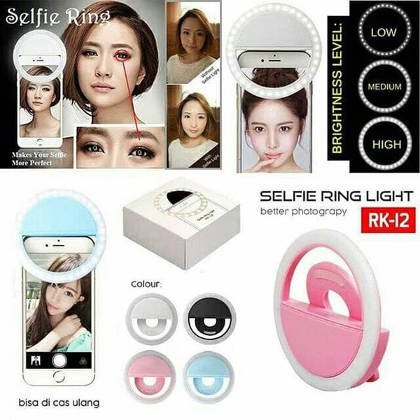 LAMPU SELFIE RING LIGHT JEPIT UNIVERSAL HANDPHONE PUTIH - TERANG