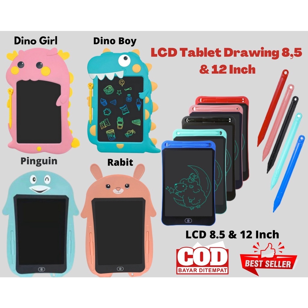 lcd writing tablet papan tulis untuk anak dewasa   writing pad  drawing pad   lcd 8 5 inch 10 inch 1