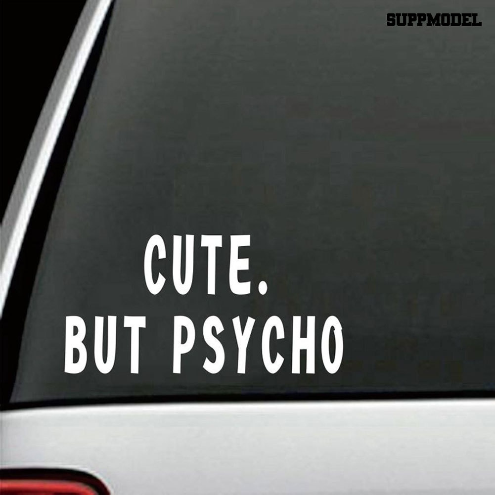 Stiker Tulisan Lucu BUT PSYCHO Reflektif Untuk Dekorasi Mobil