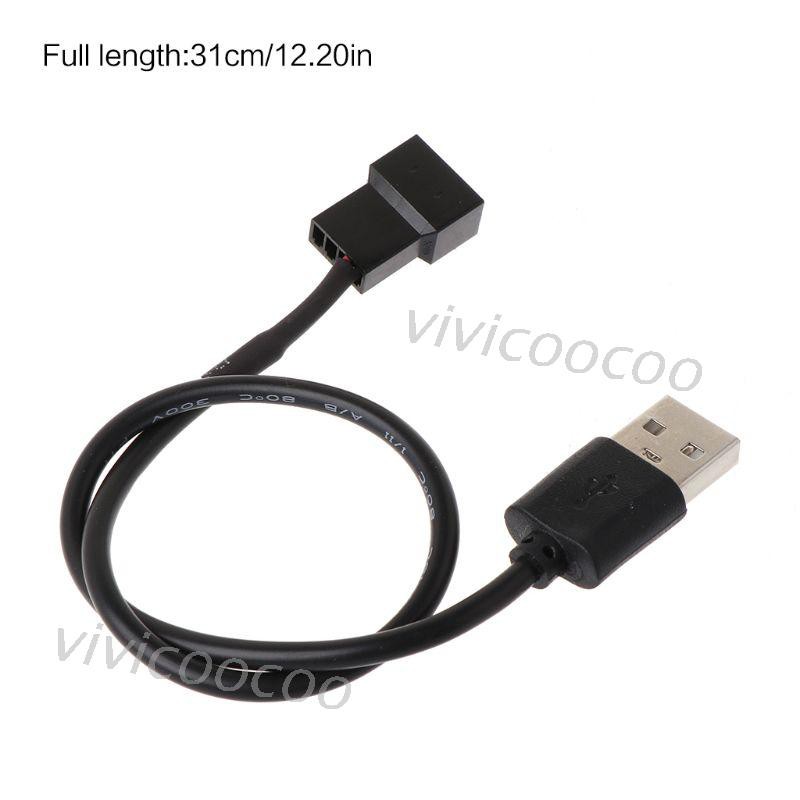 Vivi Kabel Adapter Konektor Usb 2.0 A Male Ke 3-pin / 4-pin Untuk Kipas Komputer Pc 5v