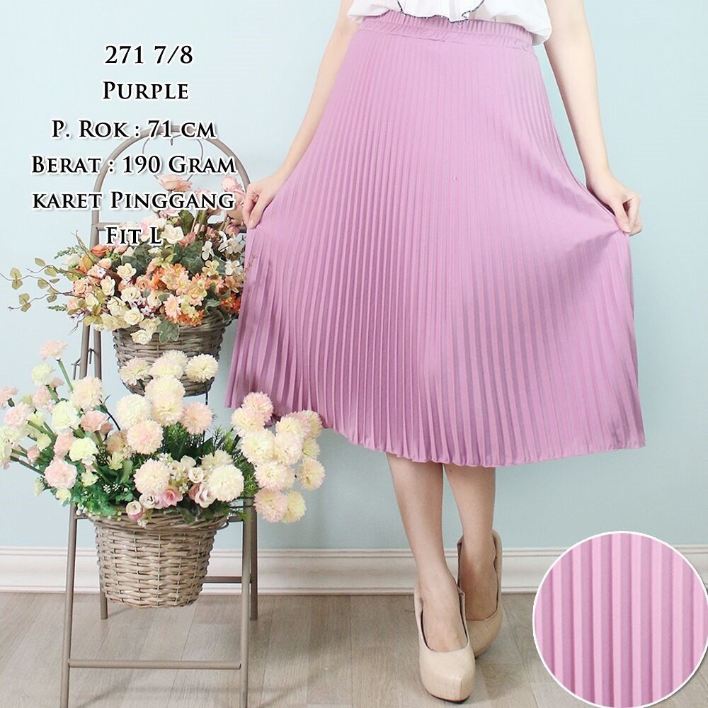 ROK PLISKET PENDEK 271 PLEATS SKIRT WANITA SUPER MURAH TURUN HARGA