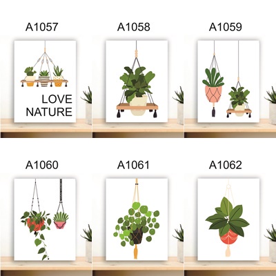 Frame Hiasan Dinding Aesthethic Minimalis Pajangan Rumah Dekorasi Poster Tanaman Gantung Love Nature Cactus Sukulen 3D Kayu Tebal Wall Decor Quotes Kamar Dapur   20 x 30 - 30 x 40