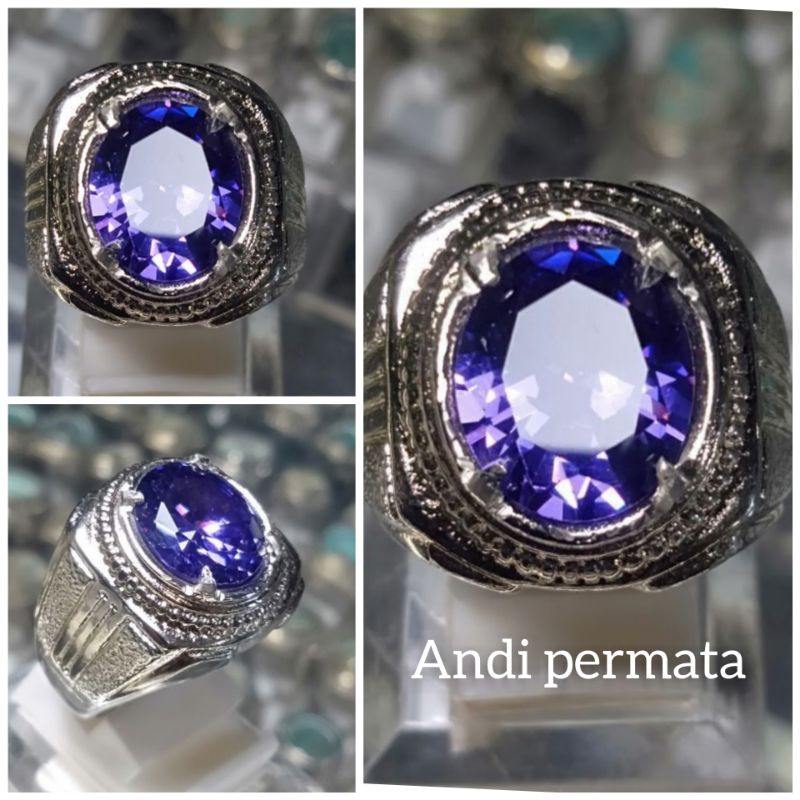 Batu cincin permata kecubung diamond