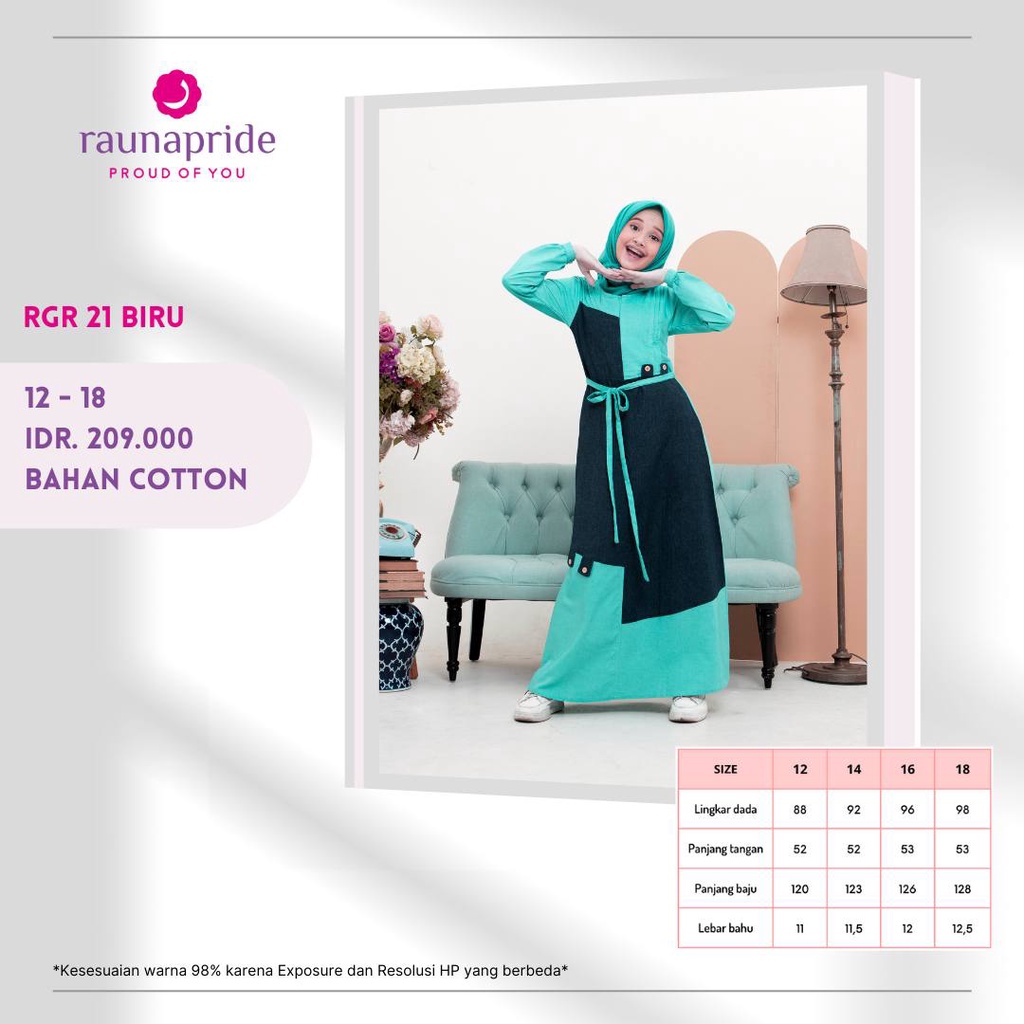 Rauna Gamis Remaja / GR-21 / Fashion Muslim