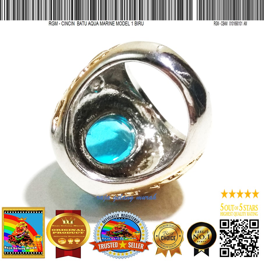 Raja Gelang Murah Cincin Batu Aqua Marine Model 1 Biru Shopee Indonesia