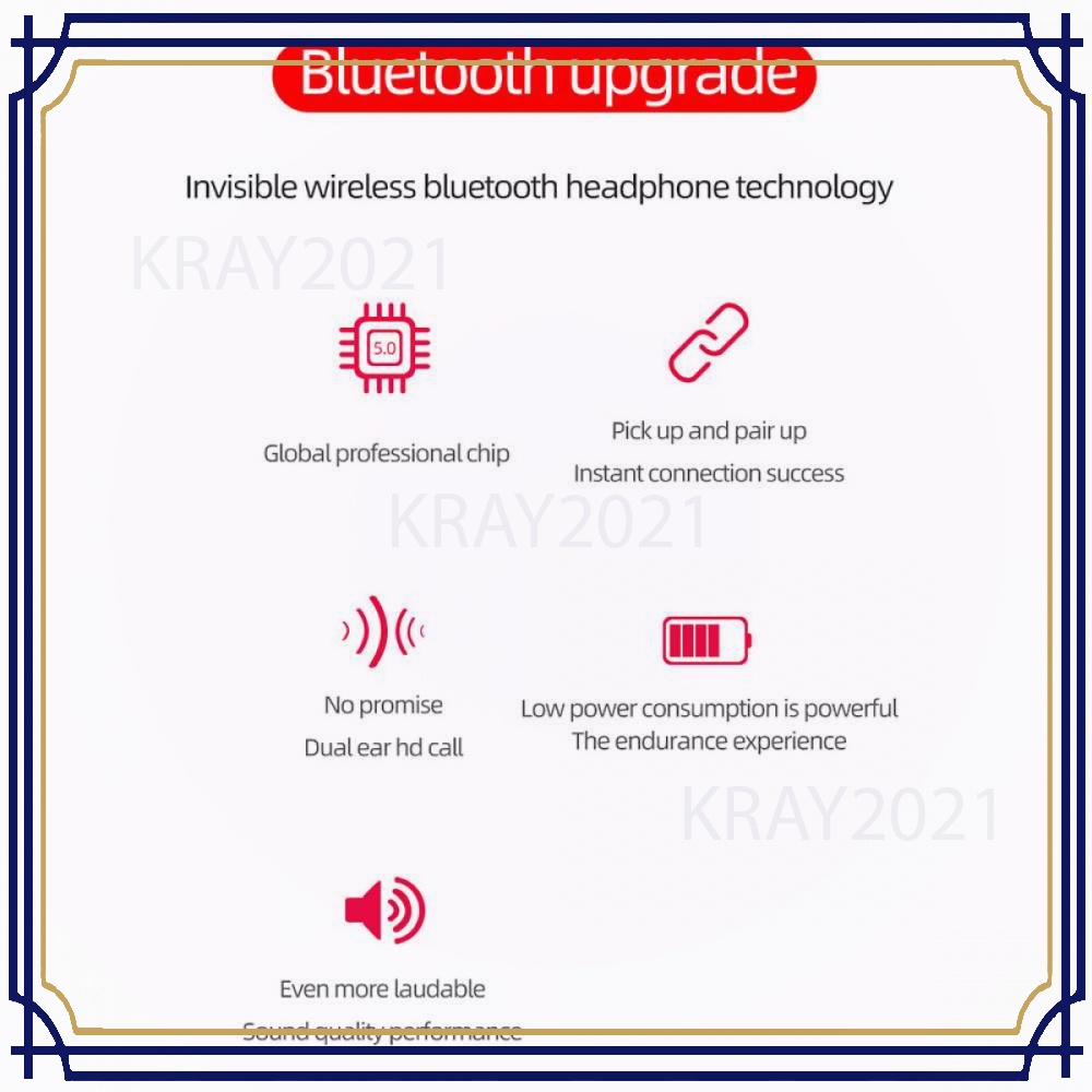 TWS Earphone True Wireless Bluetooth Charging Dock A6S - EP821