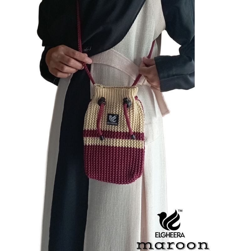 BY ELGHEERA Tas Selempang Rajut Serut NEW / TAS RAJUT SERUT BUNGA