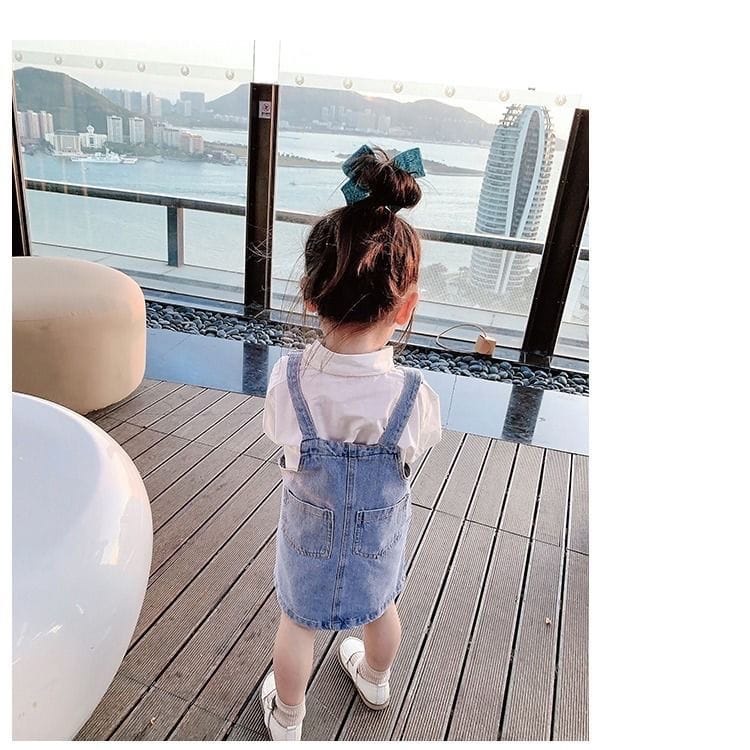 Cherry COD Overall Anak Bunga Daisy / Jumpsuit Anak Perempuan Bunga / Jumpsuit Denim Anak / Pakaian Anak Perempuan / Baju Kodok Anak - JA06