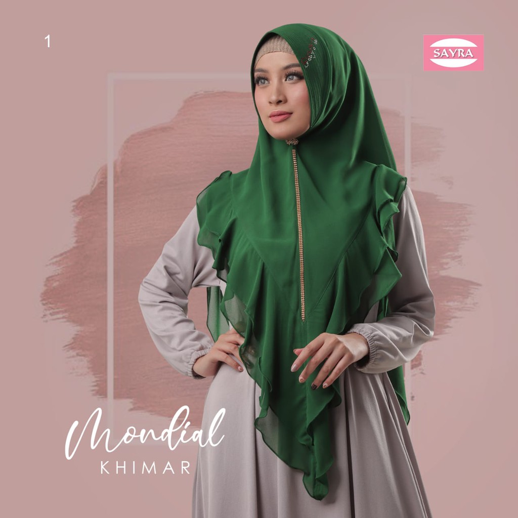 Jilbab Khimar Mondial Ori Sayra SAYRA1-IJO BOTOL