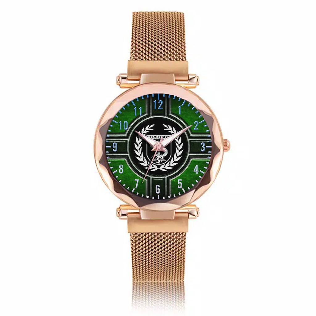 Jam Tangan Wanita Custom - Bonita PERSEBAYA MOTIF 7 Free Box &amp; Batre Cadangan