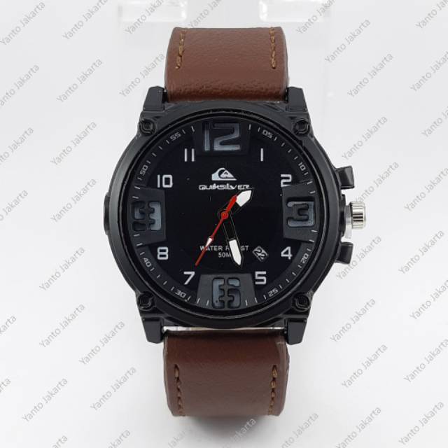 Jam Tangan Pria Sporty Quicksilver Ocean Tanggal Aktiff Strap Kulit