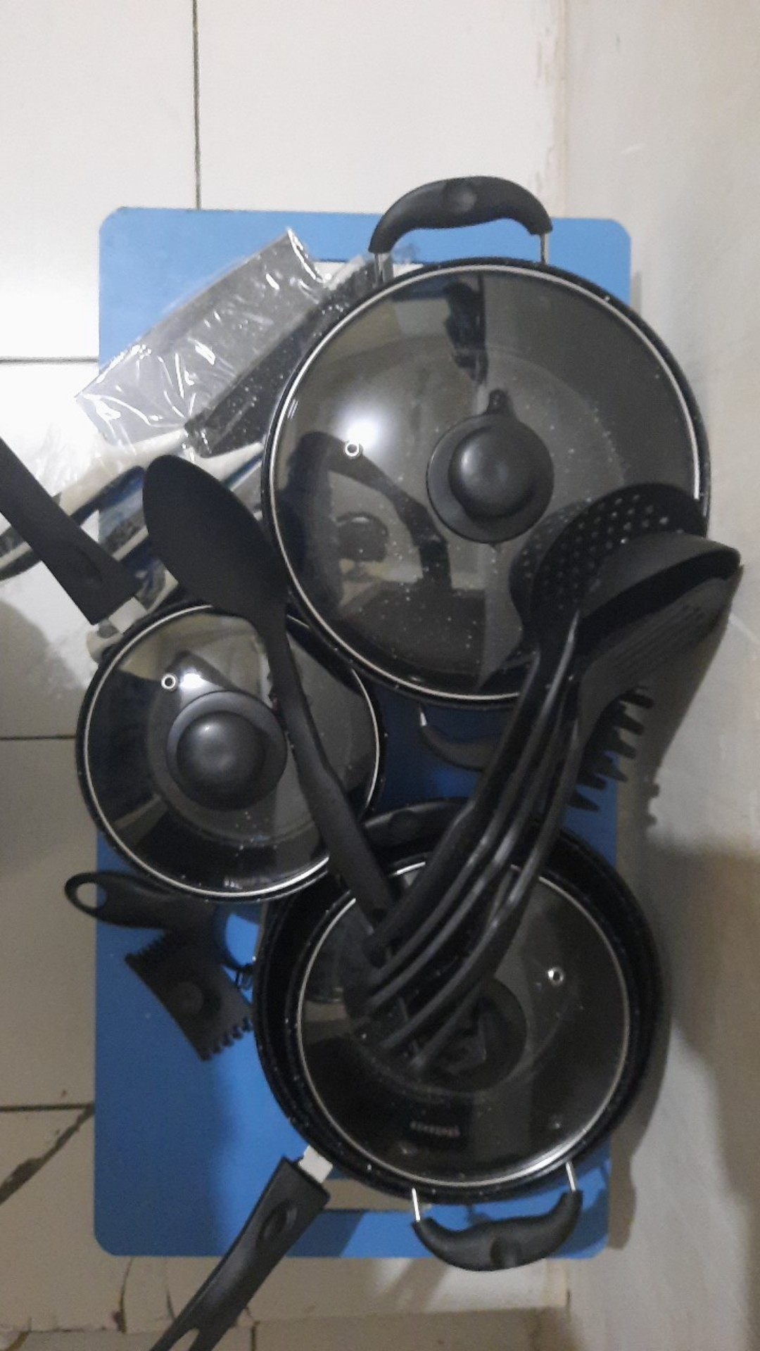 Teflon Panci Set Warna Cookware Set Frypan Saucepan Milkpot Free Spatula 6pcs Ibu-ibu Wajib Punya!!