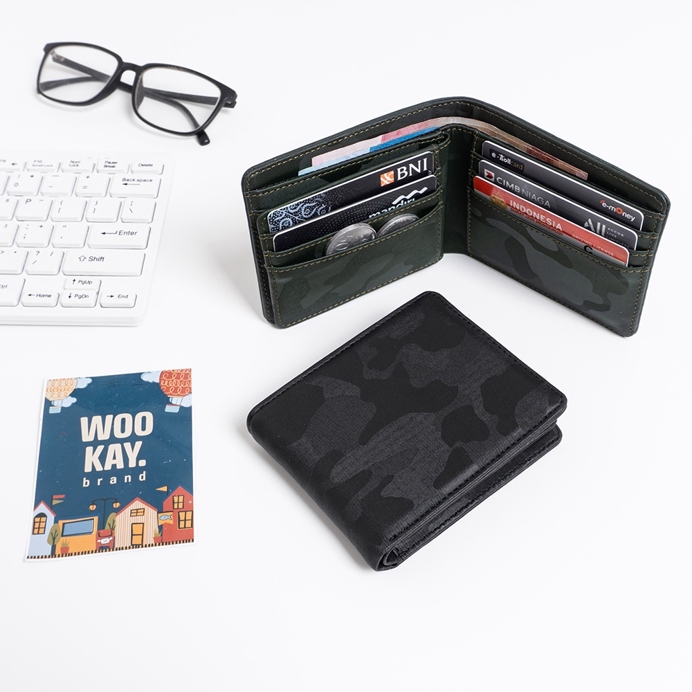 WOOKAY Dompet Pria Lipat 2 Tipis