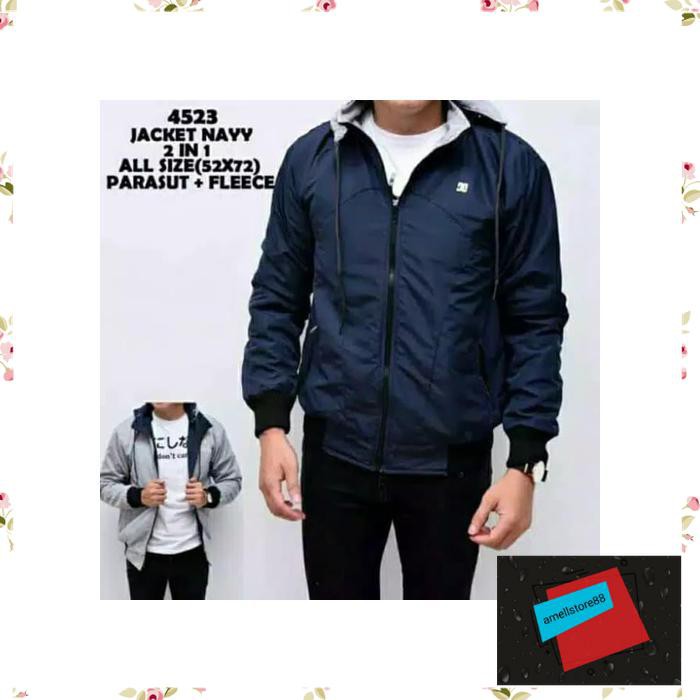Jaket Pria parasut parka gunung BOLAK BALIK POLOS BB POLOS M L XL KK51