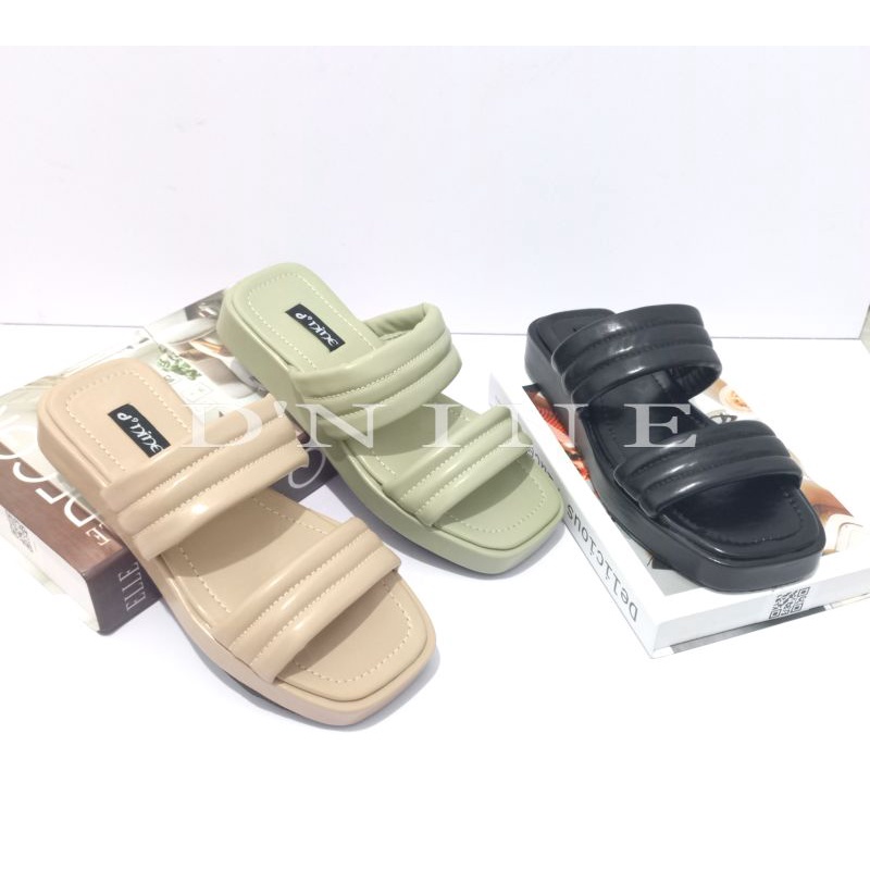 Sandal Wanita Sandal wedges flatprom Double strap DN 04