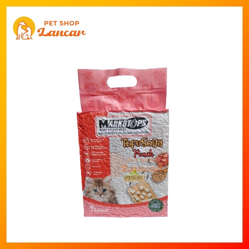 pasir kucing MARKOTOP MARKOTOPS tofu soya clump 7Liter - Peach