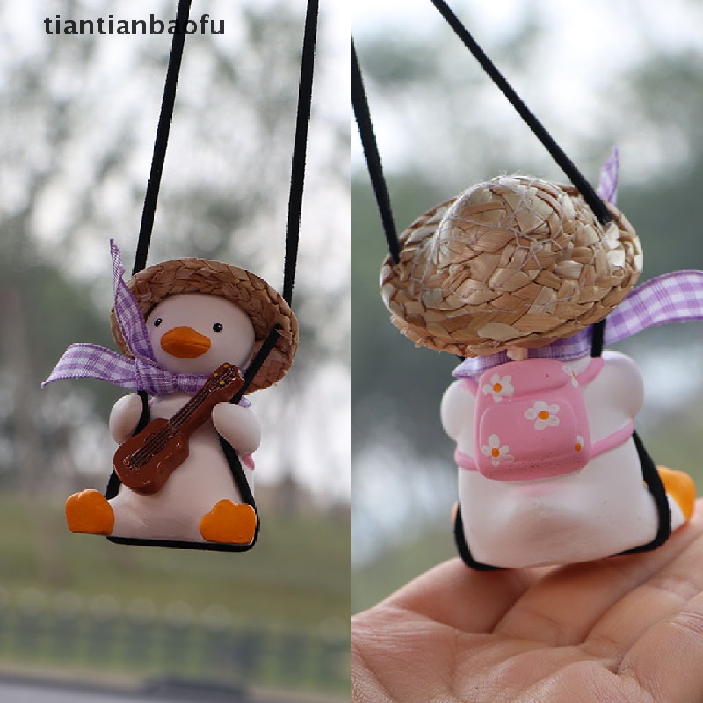 [tiantianbaofu] Car Pendant Cute Anime Little Duck Swing Auto Rearview Mirror Hanging Ornaments Boutique