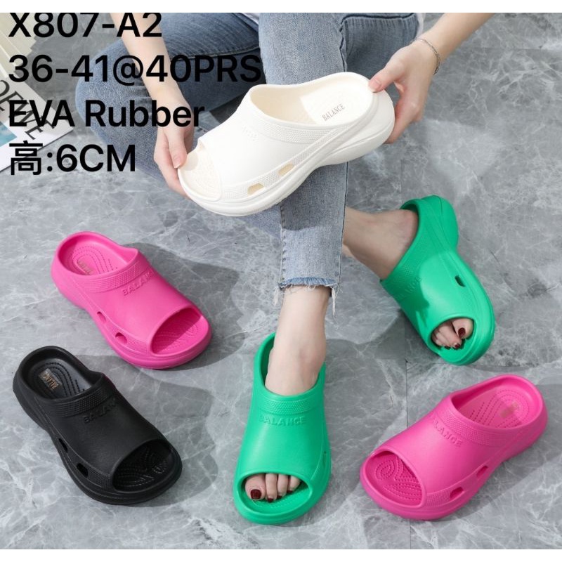 Sandal wedges fashion balance ruber / sandal wanita