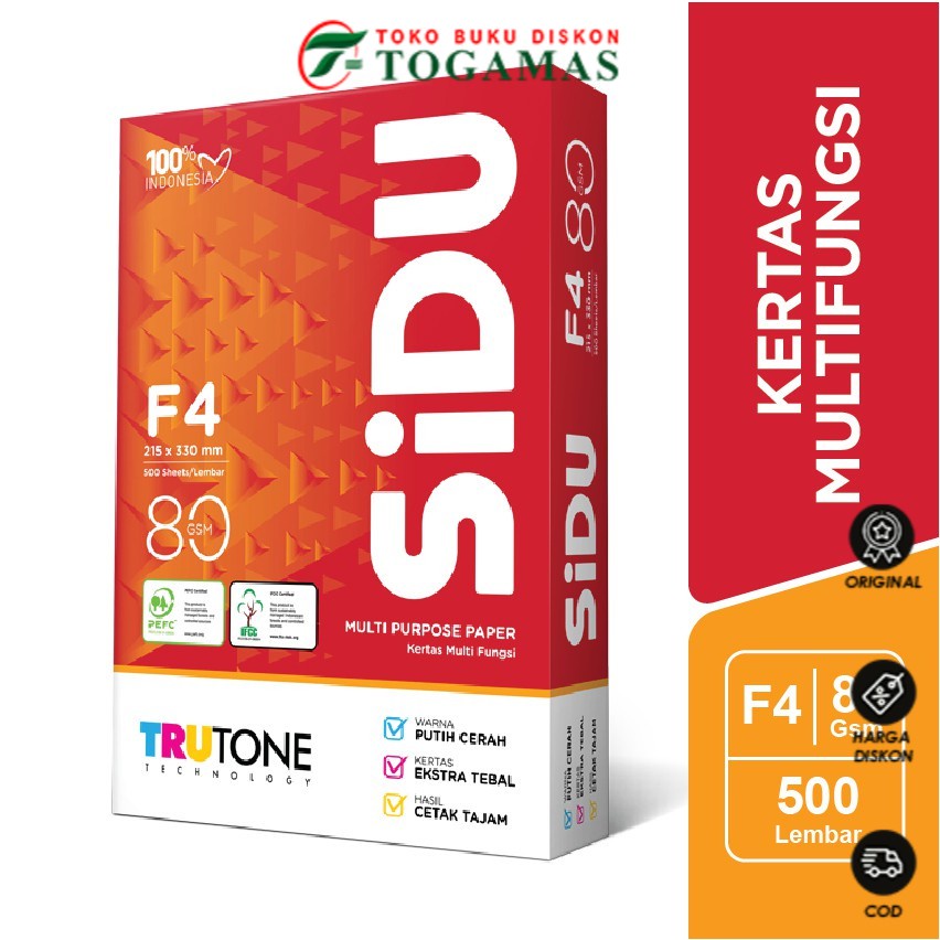 

BEST SELLER !!! KERTAS HVS F4 80 GR SINAR DUNIA SIDU