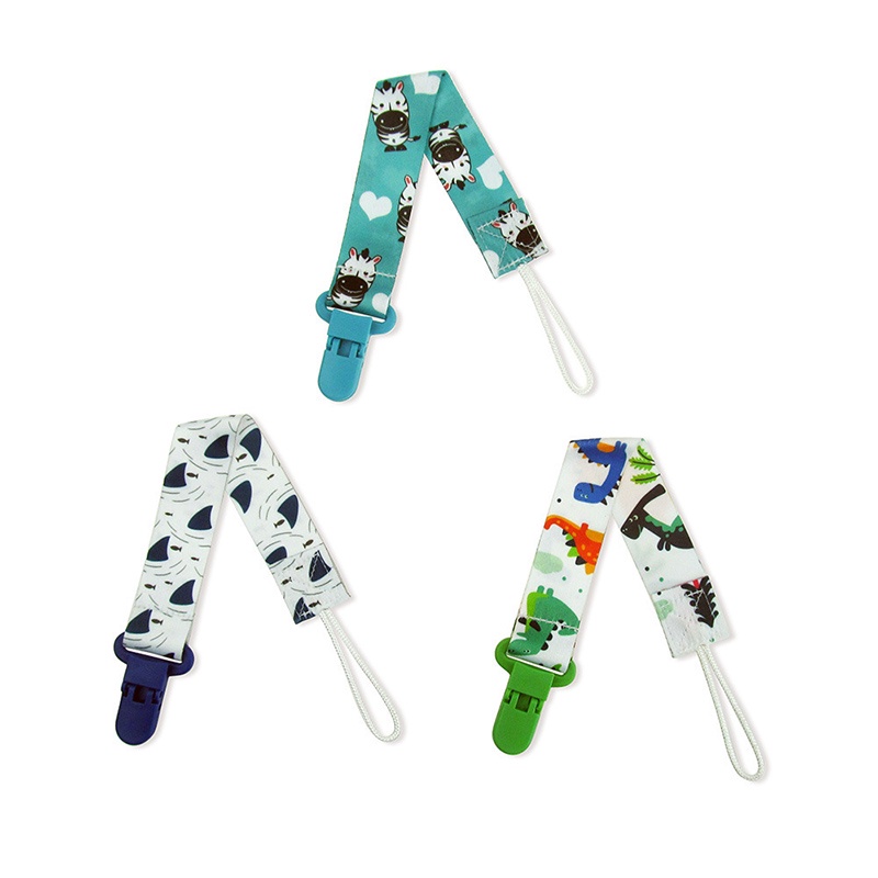 3pcs / Set Klip Penyangga Pacifier Dengan Bahan Plastik Dan Gambar Kartun