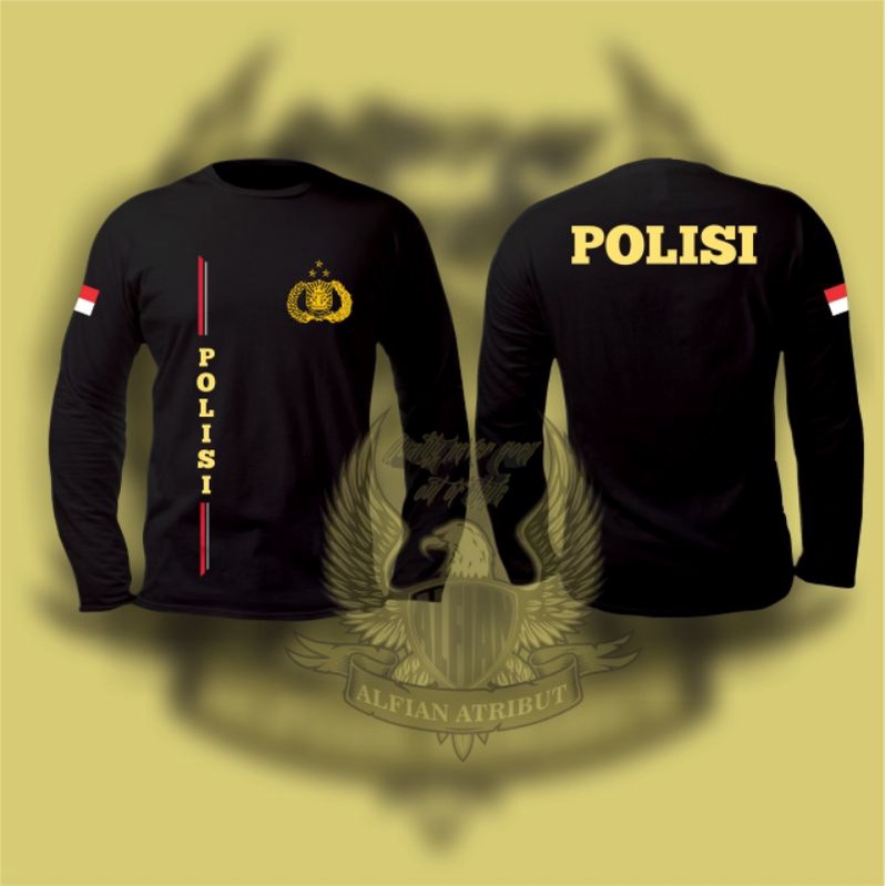 kaos POLISI,kaos atasan polisi lengan panjang, kaos polisi terbaru