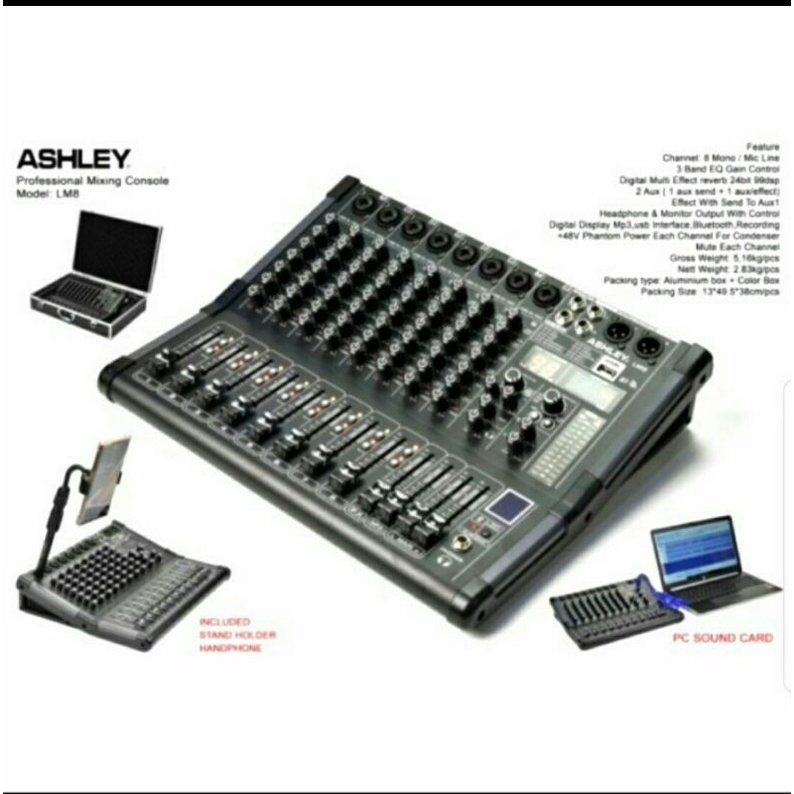 Mixer audio ashley LM8/LM 8 original 8 channel
