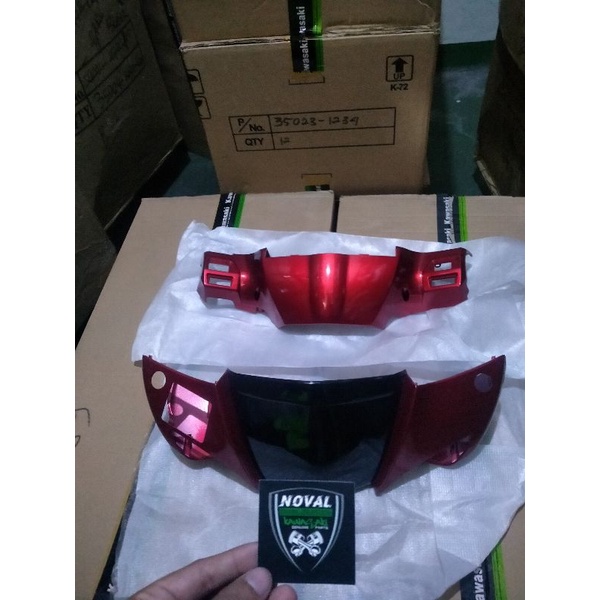 BATOK STANG DEPAN BELAKANG ZX130 MERAH ORIGINAL KAWASAKI