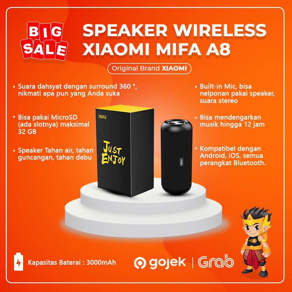 Jual MiFa A8 Speaker Bluetooth Wireless HiFi Sound Waterproof IPX7 TWS ...