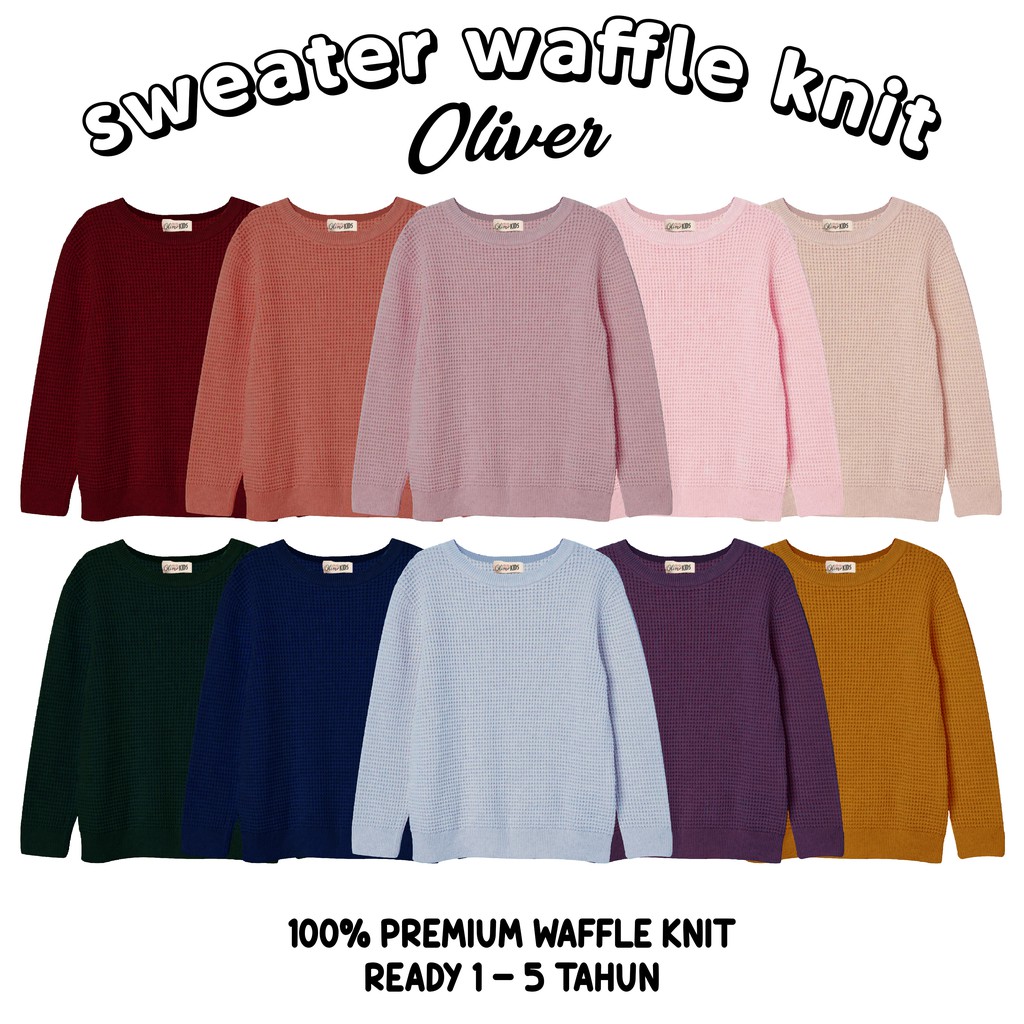 baju hangat anak CREWNECK ANAK jaket anak sweater anak waffle knit waffle uni*lo 1 - 5 tahun