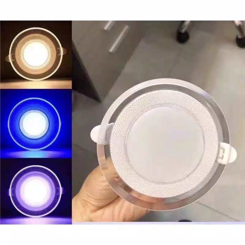 LAMPU DOWNLIGHT LED 3 WARNA 6WATT/ KUNING BIRU UNGU / PUTIH KUNING WARMWHITE /PANEL LED/BARU