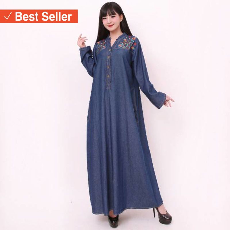 DRESS MAXI WANITA CANTIK ANGGUN RAPI HALUS MURAH / Maxi jeans jumbo nirwana, tannisa collection