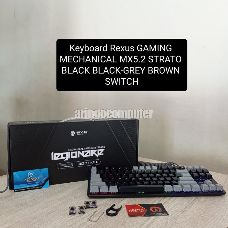 Keyboard Rexus GAMING MECHANICAL MX5.2 STRATO BLACK BLACK-GREY BROWN SWITCH