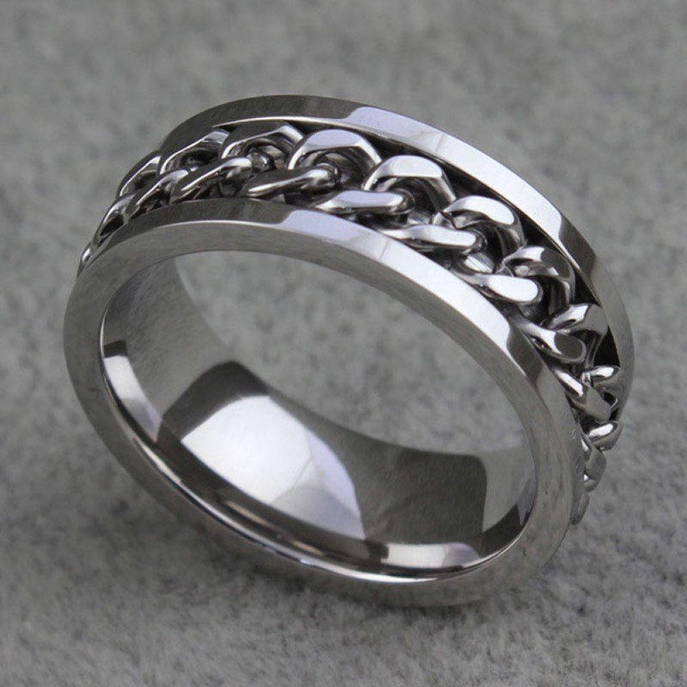 Needway  Cincin Rantai Glamour Titanium Nikah Rotatable Klasik Anti Karat