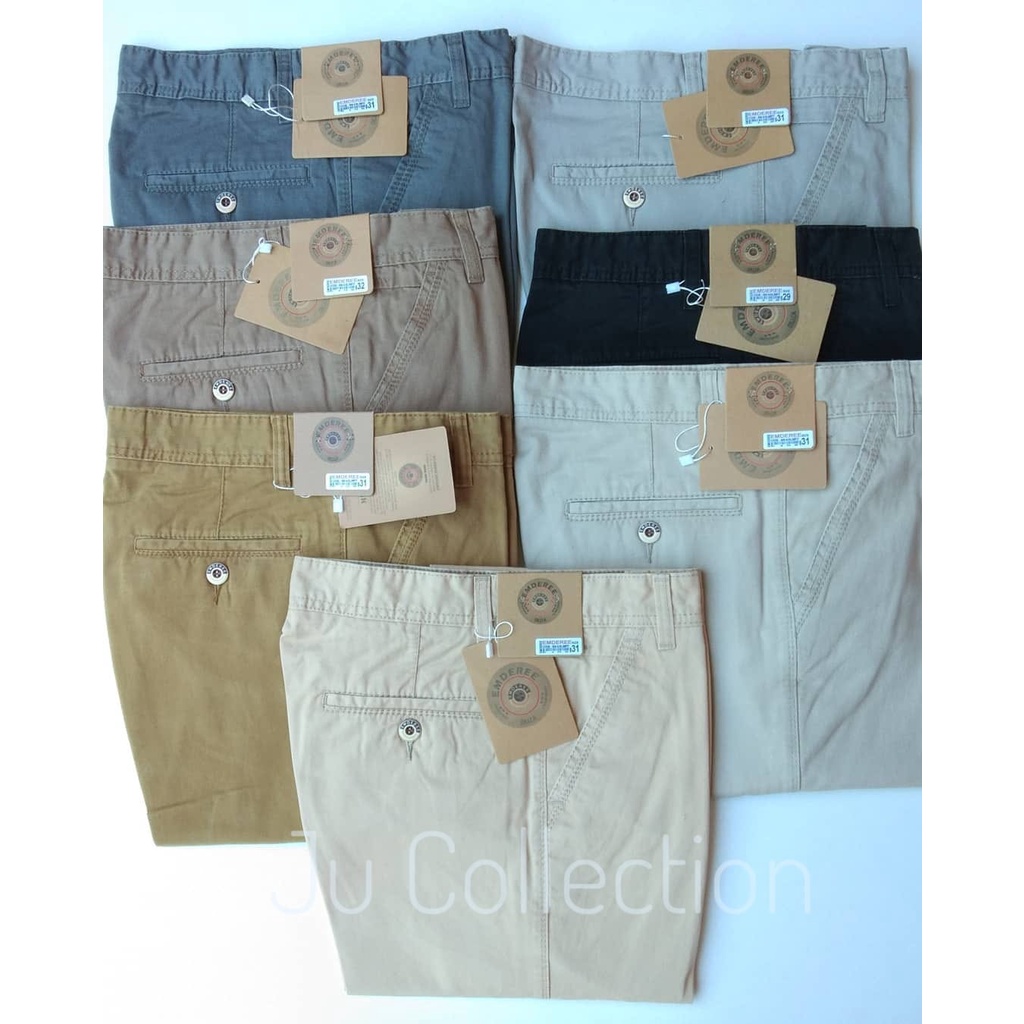 Chino Non Strech Celana Panjang Pria Bahan Katun Twil Tebal Halus Cino Slimfit Size 29 Sampai 40 Original Emdere Qualitas Cardinal