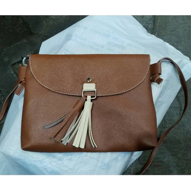(BISA COD) TAS SELEMPANG KULIT SINTETIS 22x16 cm - SLING BAG WANITA